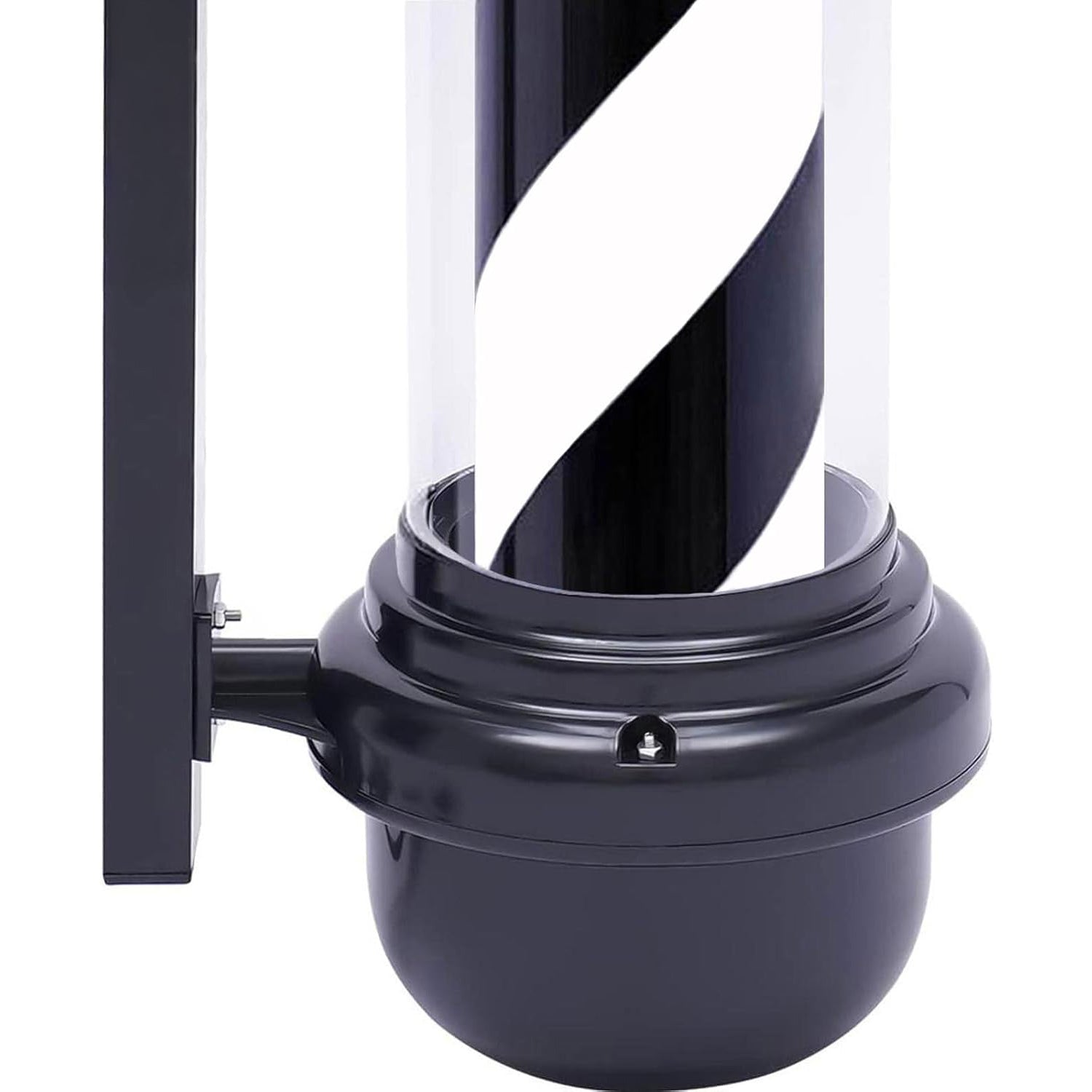 LED Barber Pole (Black/White Stripes) w/ Globe