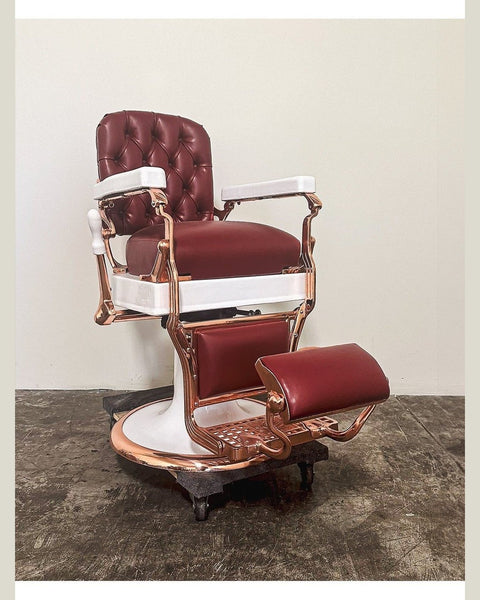 Vintage Koken Barber Chair - Copper on Red