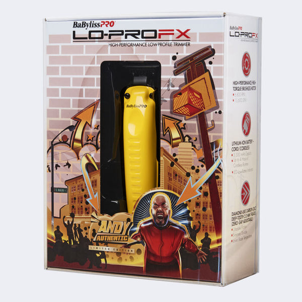 BaBylissPRO Yellow LoPro FX Cordless Trimmer - Limited Edition Influencer Collection - Andy Authentic (FX726YI)