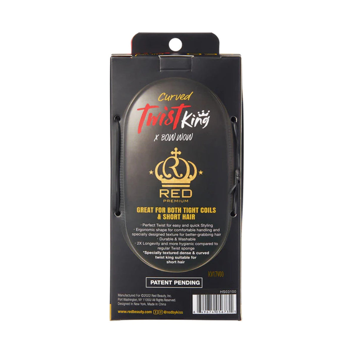 Red Premium Curved Twist King for Short Hair - HS03