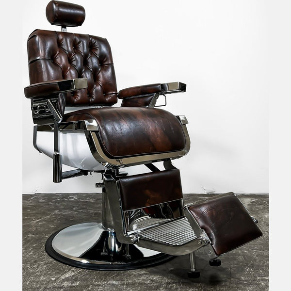 Custom Lincoln Barber Chair - Marbled Brown