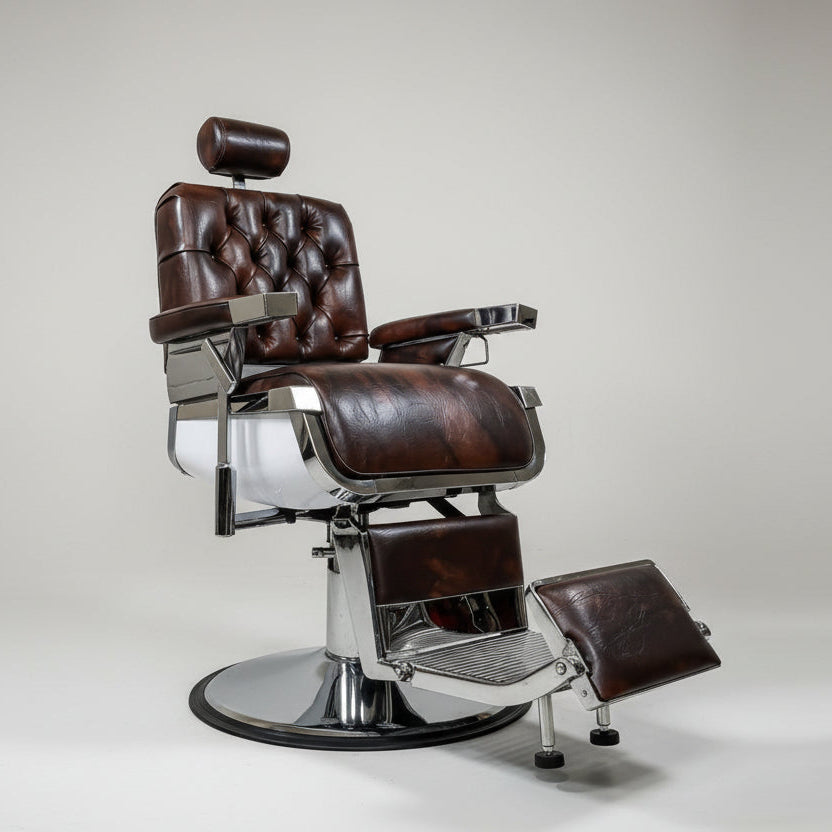 Custom Lincoln Barber Chair - Marbled Brown