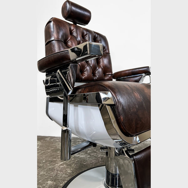 Custom Lincoln Barber Chair - Marbled Brown