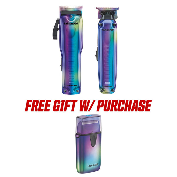 BaBylissPRO LoPROFX Iridescent Clipper & Trimme w/ FREE UV Iridescent single foil shaver
