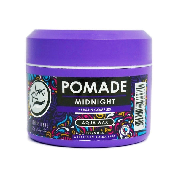 Rolda - Midnight Hair Pomade | Water Based Formula, Medium Hold, Medium Shine, Washes Out Easily, All Day Hold, Flake-free