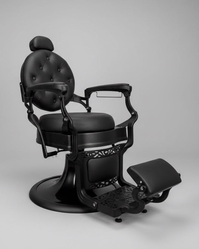 ONYX 2.0 Vintage Style Barber Chair - Matte Black