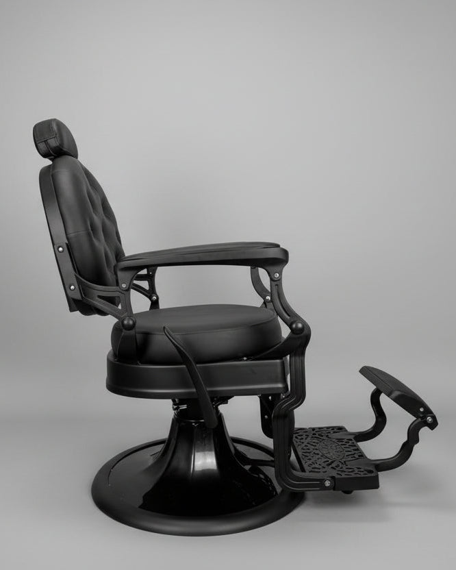 ONYX 2.0 Vintage Style Barber Chair - Matte Black