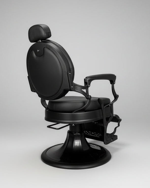 ONYX 2.0 Vintage Style Barber Chair - Matte Black