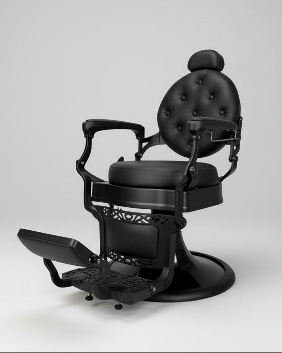 ONYX 2.0 Vintage Style Barber Chair - Matte Black