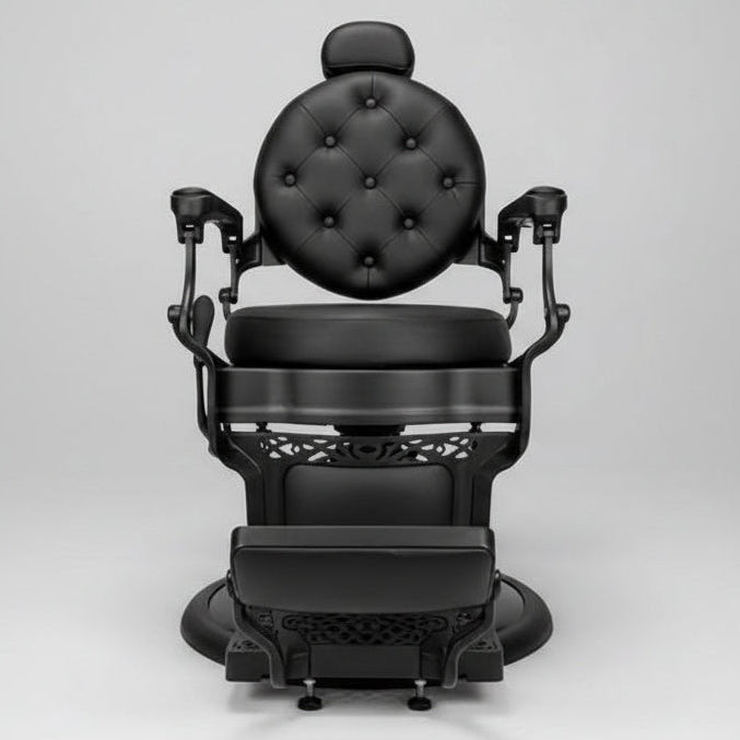 ONYX 2.0 Vintage Style Barber Chair - Matte Black
