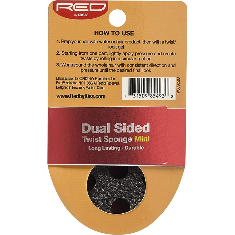 RED by Kiss Dual Side Twist Sponge TWS03 – Two Textures for Defined Curls, Coils & Twists - Beauty Exchange Beauty Supply