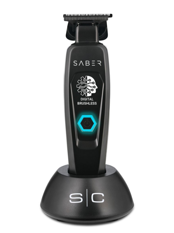 Saber Professional Full Metal Body Digital Brushless Motor Cordless Trimmer - Black