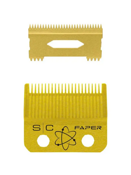 StyleCraft Fixed Gold Titanium Faper Clipper Blade with Moving Slim Deep Cutter Set