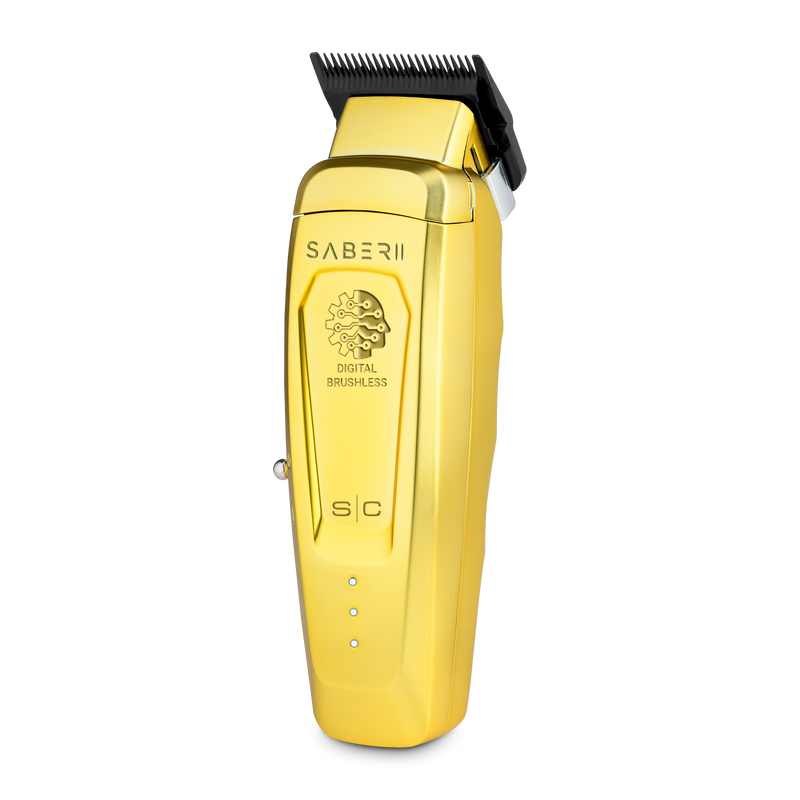 StyleCraft Saber 2.0 Cordless Modular Clipper w/ High-Torque Digital Brushless Motor - Gold