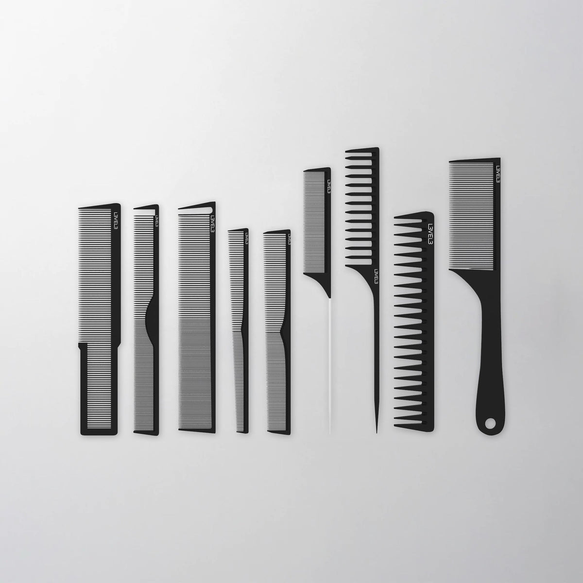 L3VEL3 9PC Hair Styling Comb Set