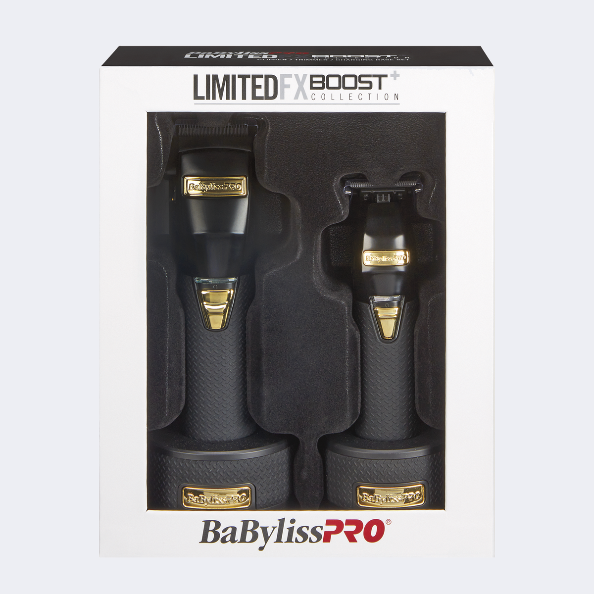 BaBylissPRO® LimitedFX Boost+ Collection with Clipper, Trimmer & Charging Base Set - Black