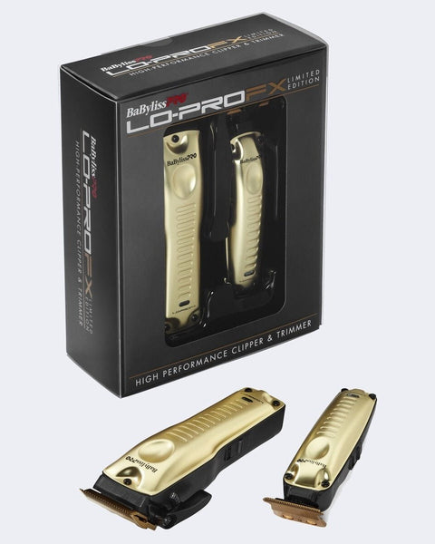 BaBylissPRO® Limited Edition LoPROFX High-Performance Clipper & Trimmer Gift Set (GOLD)