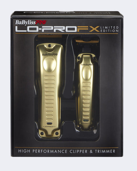 BaBylissPRO® Limited Edition LoPROFX High-Performance Clipper & Trimmer Gift Set (GOLD)