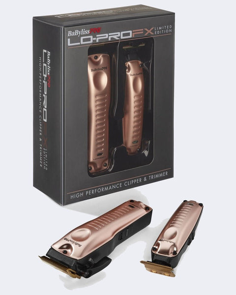 BaBylissPRO® Limited Edition Lo-PROFX High-Performance Clipper & Trimmer Gift Set (ROSE GOLD)