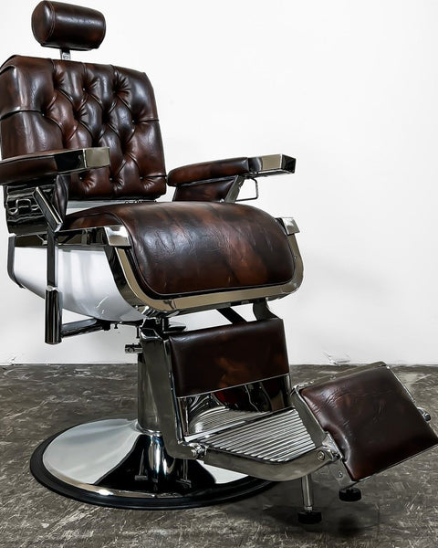Custom Lincoln Barber Chair - Marbled Brown