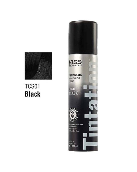 Kiss Tintation Temporary Color Spray - Black 6 oz